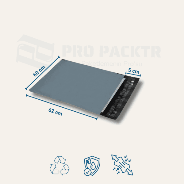 60x62+5cm Baskısız Cepsiz Kargo Poşeti