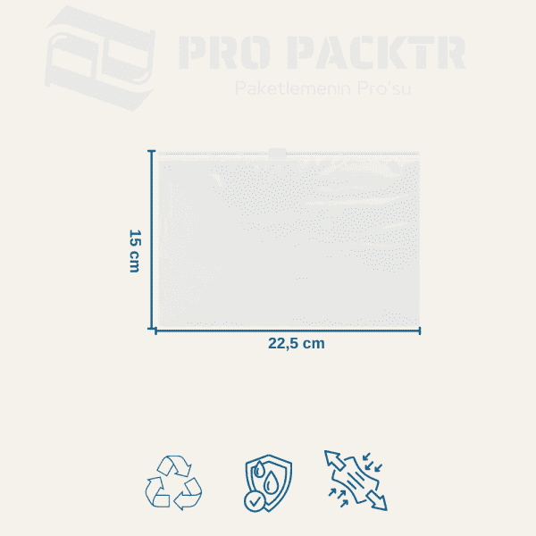 22.5x15 Baskısız Fermuarlı Kargo Poşeti