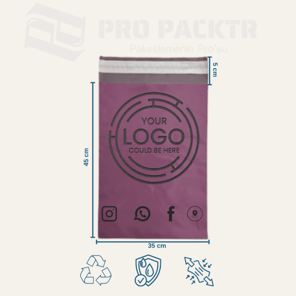 35x45+5cm Renkli Baskılı Kargo Poşeti